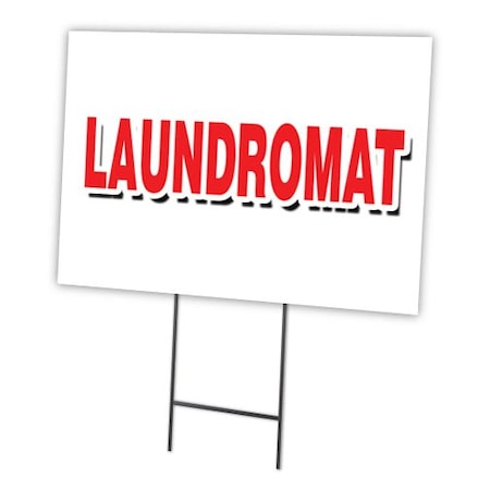 Signmission Laundromat Yard Sign & Stake outdoor plastic coroplast window, C-1824 Laundromat C-1824 Laundromat